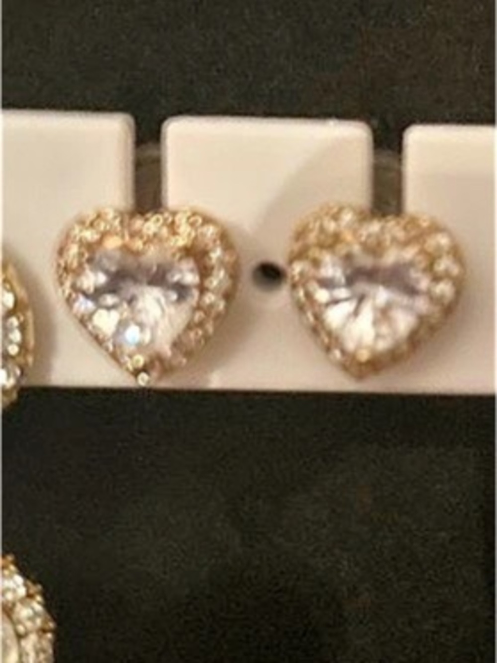 Heart Stud Earrings in Gold & Pink Like New